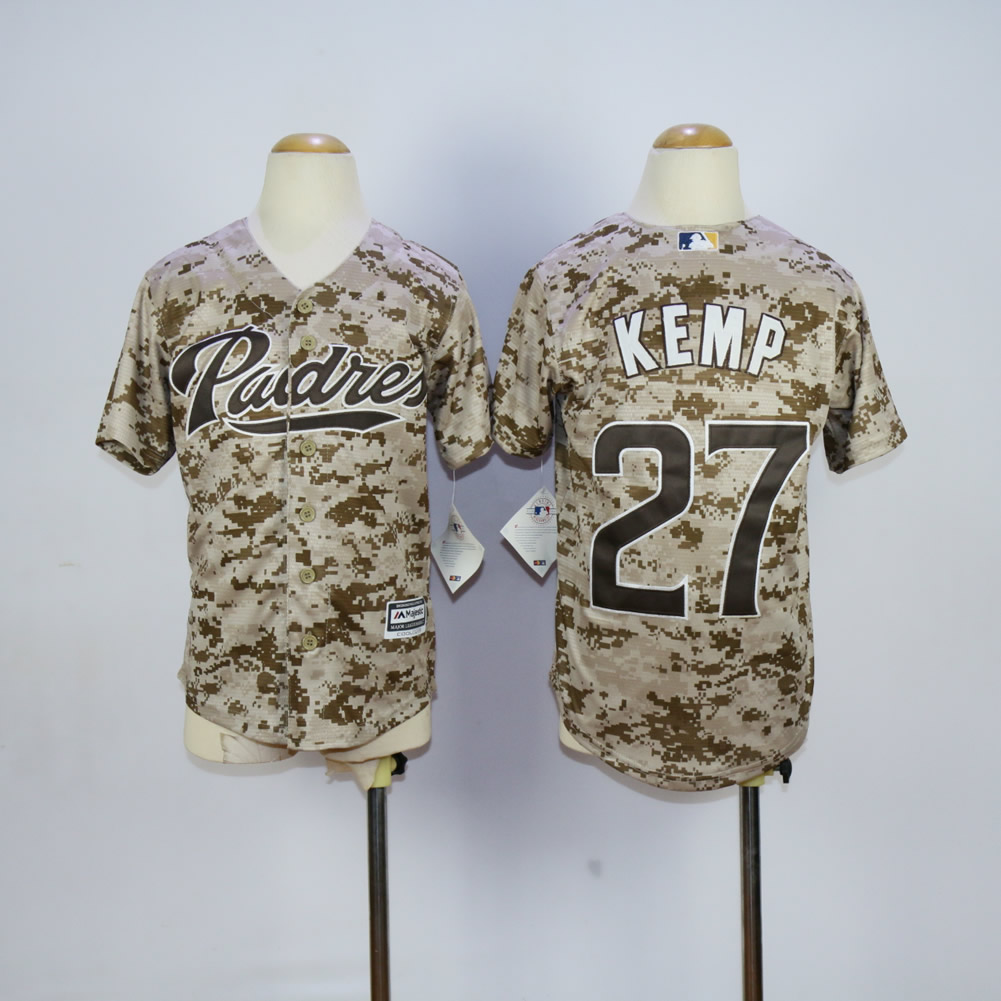 Youth San Diego Padres #27 Kemp Camo MLB Jerseys